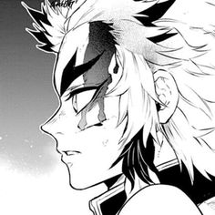 an anime character with white hair and black eyes looking off to the side, in front of