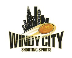 the logo for windy city shooting sports, which is located in front of an industrial area