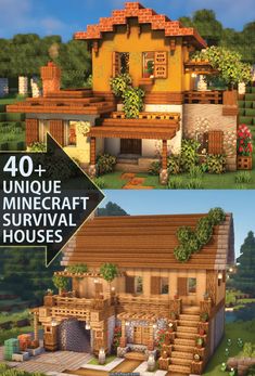 Minecraft Survival Houses, Japanese Cottagecore, Minecraft Cottagecore House, Modern Dark Academia, Minecraft Furniture Ideas, Cottagecore Modern, Minecraft Japanese, Minecraft House Ideas, Survival House