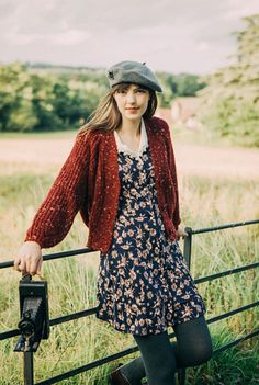 Cloth Inspiration, Nerdy Style, Eclectic Outfits, Weather Models, Miss Patina, Form Style, Cable Knit Dress, Church Fits, Cat Embroidery