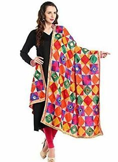 Women's Chiffon Phulkari Fulkari Ethnic Scarf Dupatta, Multicolour, Free Size Update Your Ethnic Wardrobe With This Fulkari Dupatta That Makes A Fabulous Pick For Teaming With Kurta And Skirt. there can be little change in design or color combination as per availability. it can be hand washed, but without brushing and rubbing. Just soak in detergent for some time and then rinse with clean water. Don't squeeze hard.  not as heavy to carry , but surely gives rich and heavy look!  Note :- Item Pack Phulkari Dupatta, Tree Woman, Brushing, Color Combinations, Scarf Wrap, Free Size, Scarf Accessory, Kimono Top, Chiffon