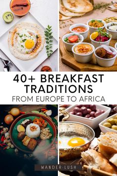 the cover of 40 + breakfast trays from europe to africa