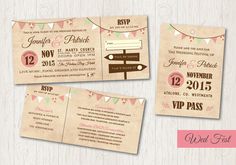 the wedding stationery is ready to be used as a ticket card for your guests