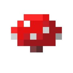 an image of a red mushroom pixelated in the style of 8 - bit art