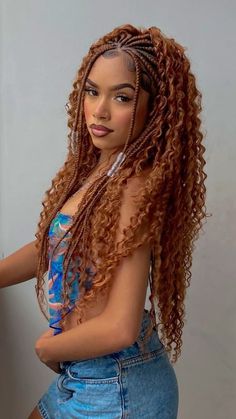 #Curly #curlyhairstyles #Coilyhairstyles #4bcurls #4bcurls #Straighthairstyles #Bald/shavenhairstyles Black Festival Hairstyles, Honey Brown Box Braids On Light Skin, Bahama Braids, Orange Box Braids, Half Braids Half Crochet Hairstyles, Angel Braids, Mexico Braids, African Box Braids, Curly Box Braids