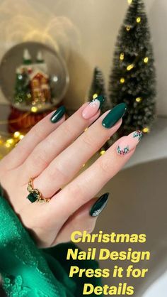 Almond Christmas Nails, 2024 Ideas, Holiday Nail Designs, Holiday Nail, Youtube Thumbnails, Festival Nails, French Tips, Winter Beauty