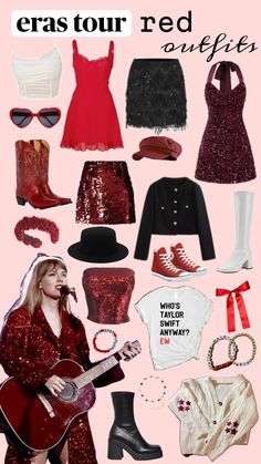 red ❤️🎸 #red #erastour #taylorswift #erastouroutfits Red Era Outfit Ideas, Red Inspired Outfits Taylor Swift, Red Eras Tour Outfit Ideas, Eras Tour Inspo Outfit, Taylor Swift Red Outfits, Red Era Outfits, Red Eras Tour Outfit, 22 Bday, Eras Outfits