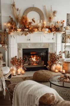 Fall decor ideas for the home to get ideas of ways to use your fall decorations or to get some new fall decor ideas. 🍂🎃☺️ click this pin to shop 🛒 and follow me in the LTK  app to browse, save, and be notified when prices drop on your favorite saved items!👏🏽 #fallhomedecor #fallhomedecorideas #mantle #autumn #homedecorlivingroom Fall mantle, mantel decorating ideas Fall Decor Cozy, Lila Party, Autumn Wall Decor, Fall Apartment Decor, Fall Home Decor Ideas, Autumn Interior, Fall Fireplace