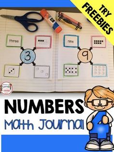 a notebook with numbers and math journal pages