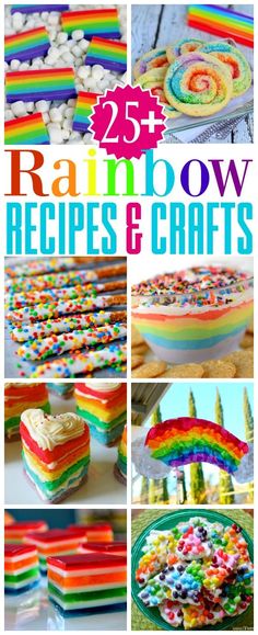 rainbow crafts and crafts for kids to make with rainbows, rainbow cake, rainbow desserts