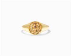 14K Yellow Gold Gemini Zodiac Signet Ring. Gemini is symbolized by twins which represent duality and exchange of ideas. Communication and adaptability are their strengths. Inspired by mythological imagery, our Zodiac Signet Ring collection is the perfect talisman to channel this energy. aka Precious Metal Zodiac Signs Rings, Gemini Ring, Gemini Jewelry, Ring Collection, Gemini Zodiac, Birthday Wishlist, Precious Metal, James Allen, Ring Collections