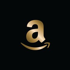 an amazon logo on a black background