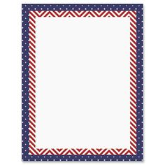 a red, white and blue paper with an american flag border on it's edge