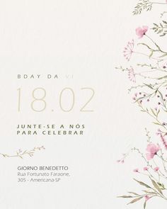 a white background with pink flowers on it and the words,'happy birthday from june - sea nos para celebraar '