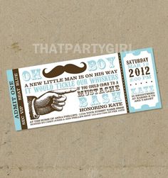 two tickets with a mustache on them for a new year's eve birthday party