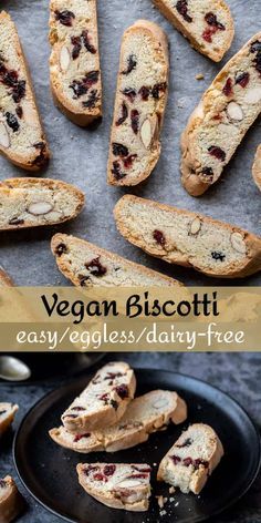 vegan biscotti bread with cranberries and almonds