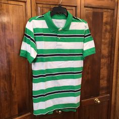 Faded Glory Boy’s Polo Shirt, Size Xxl(18-20), Nwot, -Mbdra Casual Striped Tops For School, Green Casual Polo Shirt For Spring, Green Short Sleeve Shirt For School, Green Short Sleeve School Shirt, Casual Cotton Polo Shirt For School, Casual Cotton School Polo Shirt, Green Cotton School Top, Green Short Sleeve Preppy Tops, Green Cotton Top For School