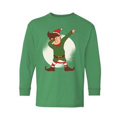 Make a memorable Christmas Gift for your little one with this adorable Christmas Clothing Collection! Size: S.  Color: Green.  Gender: unisex.  Age Group: kids. Christmas Long Sleeve Shirts, Xmas Elf, Elf Shirt, Christmas Clothing, Blue Gender, Ugly Christmas, Christmas Outfit, Little One, Long Sleeve Shirt