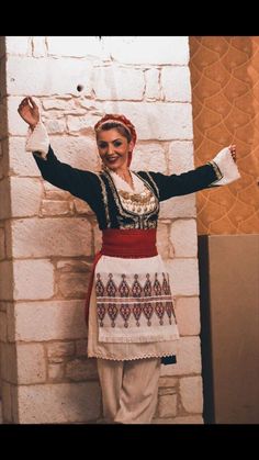 Greek Chorus Costumes, Old Greece Clothes, Greek Folk Costume, Macedonia National Costume, Montenegro Folk Costume, Greek Costume, Blue Sea