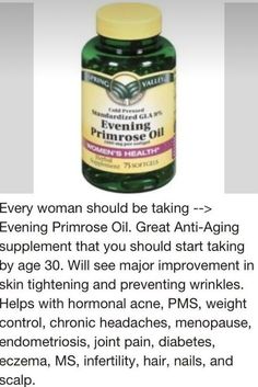 Anti Aging Supplements, Hormonal Acne, Primrose Oil, Evening Primrose Oil, Instant Messaging, Evening Primrose, Good Health Tips, Lose 40 Pounds, Healthy Eating Habits