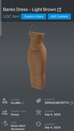 a dress is shown on the app store's website page, which displays an image of