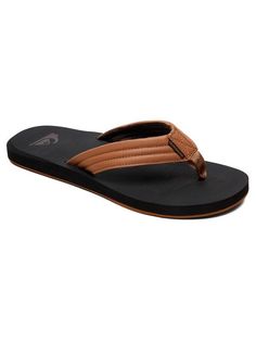 Quiksilver Carver Tropics Sandals - 88 Gear Brown Synthetic Flip Flops With Textured Footbed, Adjustable Closed Toe Slides In Synthetic Material, Herringbone Texture, Tan Guys, Snowboarding Gear, Comfortable Sandals, Sandal Fashion, Mens Sandals, Leather Material