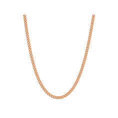 Upgrade your look with this sophisticated curb chain necklace.CHAIN DETAILS Type: curb Clasp: lobster-claw Metal: 14k rose gold over sterling silver Size: 24". Gender: female. Age Group: adult. Rose Gold Jewelry With Curb Chain And Oval Link, Classic Rose Gold Necklace With Curb Chain, Classic Rose Gold Curb Chain Necklace, Rose Gold Cuban Link Necklace With Curb Chain, Rose Gold Box Chain Link Necklace, Rose Gold Box Chain Necklace, Rose Gold Cuban Link Chain Necklace, Rose Gold Link Jewelry With Curb Chain, Rose Gold Curb Chain Necklace As Gift