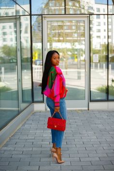 Multicolored Outfits, Tight Dress Outfit, Cardigan Outfit, Colorblock Sweater, Bag Chanel, Stylish Work Attire, Effortlessly Chic Outfits, Fall Fashion Outfits