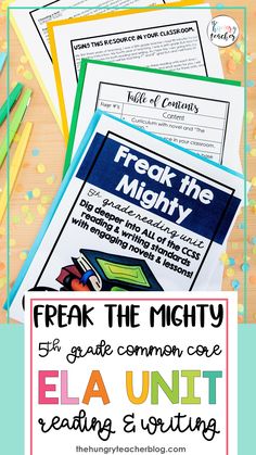 This Freak the Mighty by Rodman Philbrick 5th reading unit and novel study has 14 different lesson plans aligned to the fifth grade literature common core and writing common core standards. This unit has reading response examples, rubrics, and the layout for teaching novels in a Socratic seminar format. Sixth Grade Reading, Middle School Novels, Guided Reading Strategies, 8th Grade Reading, Socratic Seminar, Reading Tutoring, 6th Grade Reading, Teaching Literature, Reading Unit