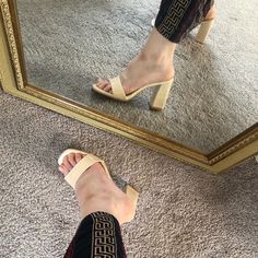 Nasty Gal Leather Mules / Heels / Sandals. Stunning, Just Cant Walk In Haha. Brand New, Never Worn In Beautiful Nude. Size 9 But I Normally Wear 8.5 (Sized Up). If Theres Anything Thatll Make It Easier For You To Purchase, Please Tell Me And Ill Be Happy To Change/Negotiate! :) Party Beige Block Heels With Wrapped Heel, Trendy Party Heels With Wooden Heel, Beige Stacked Heel Block Heels For Party, Beige Block Heels With Stacked Heel For Party, Beige Stacked Heel Party Heels, Trendy Party Block Heels With Wooden Heel, Cream Block Heels With Padded Heel For Party, Cream Heels With Stacked Heel For Party, Beige Round Toe Heels For Night Out