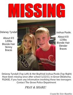 the missing poster for two children is shown