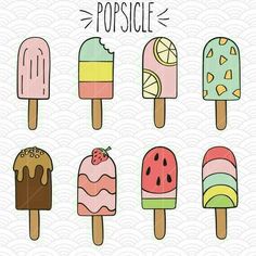 ice cream popsicle clipart set