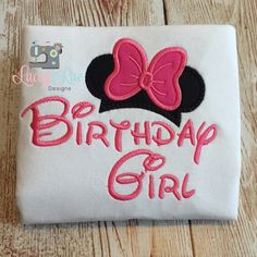 a birthday girl shirt with minnie mouse ears