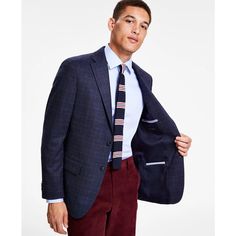 Put a sophisticated spin on your well-dressed look with the contemporary tailoring and polished pattern of this sport coat from Tommy Hilfiger..Modern fit features an athletic fit through the shoulders, chest and waist with higher armholes and trimmer sleeves.Jacket sizing is indicated by a number and a letter; Number refers to chest size, Letter refers to length of Jacket based upon height: S=5'7' and under; R=5'8'-5'11'; L=6' and up.Notched lapel.Two-button closure; four-button cuffs.Two front Tailored Sport Coat For Business Casual, Formal Fitted Tommy Hilfiger Outerwear, Tommy Hilfiger Fitted Formal Outerwear, Tommy Hilfiger Fitted Formal Blazer, Fitted Tommy Hilfiger Outerwear For Formal Occasions, Tommy Hilfiger Tailored Blazer With Notch Lapel, Business Outerwear With Notch Lapel By Tommy Hilfiger, Tommy Hilfiger Notch Lapel Business Casual Outerwear, Tommy Hilfiger Notch Lapel Outerwear For Business Casual