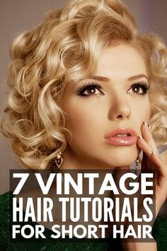 Vintage Short Hair, Retro Curls, Vintage Curls, Victory Rolls, How To Curl Short Hair