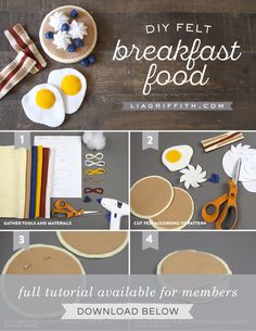 the instructions for making breakfast food are shown in this photo and include eggs, carrots,