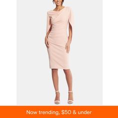 in stock Spring Dinner Bodycon Dress, Spring Dinner Bodycon Knee-length Dress, Spring Dinner Knee-length Bodycon Dress, Spring Knee-length Bodycon Dress For Dinner, Spring Evening Sheath Bodycon Dress, Spring Evening Bodycon Sheath Dress, Elegant Bodycon Dress With Asymmetrical Neckline For Spring, Feminine Sheath Dinner Dress, Feminine Sheath Midi Dress For Dinner