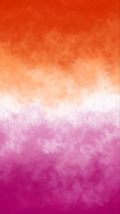 an orange and pink background with white clouds