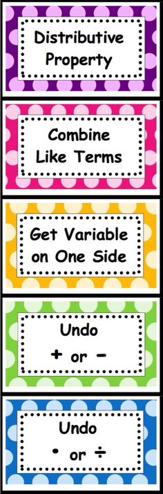 four colorful polka dot name tags with the words,'get variable on one side and under