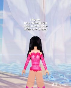 an animated image of a woman in pink