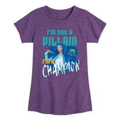 Disney - Descendants 4 - Not A Villain Champion - Youth Girls Fitted Short Sleeve Graphic T-Shirt - Celebrate the essence of Disney's Descendants with officially licensed apparel featuring unique designs crafted exclusively by Hybrid Apparel. Each piece brings beloved characters, iconic imagery, and memorable moments to life, offering Descendants fans a one-of-a-kind way to showcase their passion. Descendants 4, The Descendants, Heather Purple, Disney Descendants, Sequin Shorts, Girl Fits, Kids Outfits Girls, Descendants, Memorable Moments