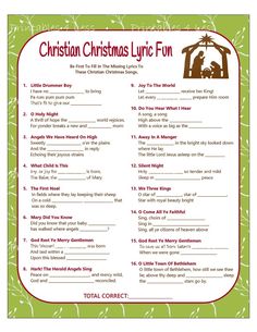 the christmas song for children to play with is shown in this printable version, which includes