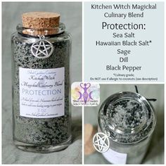 Kitchen Witch Magickal Culinary Blends Protection Jar, Witch Bottle, Witches Jar