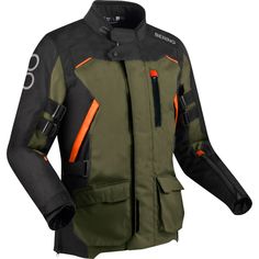 Bering Zephyr Jacket Studded Collar, Motorcycle Jacket Mens, Laminated Fabric, Full Face Helmets, Protective Clothing, Black Khakis, Freedom Of Movement, Khaki Green, Body Fit