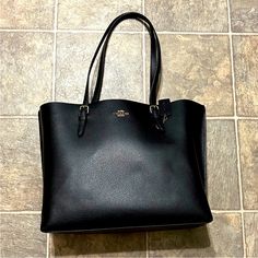 Preowned Black Coach Mollie Tote 1671 Large Purse With Red Inner Lining. Barely Worn May Have Worn Twice. Coach Mollie Tote, Coach Mollie, Large Purse, Bags Coach, Coach Purse, Coach Purses, Coach Handbags, Coach Bags, Black Red