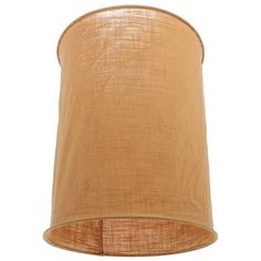 a beige lamp shade on a white background