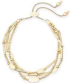 From Kendra Scott, this bracelet features: Playful yet sophisticated, the Chantal Beaded Bracelet is sure to become your new favorite. What do we love most about this bracelet? The three strands of metallic accents create a stacked look for you. Make an effortless statement with the Chantal Beaded Bracelet.Line braceletPlated brass Adjustable/pull closureApprox. 9" circumference Imported. Elephant Charm Bracelet, Rose Gold Bracelet, Gold Bracelet Chain, Kendra Scott Jewelry, Bracelet For Women, Jewelry Bags, Kendra Scott, Bracelet Set, Link Bracelets