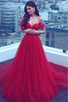 Gorgeous Tulle Red Off the Shoulder Sweetheart A-Line Lace up Wedding Dresses,185 on Storenvy Red Tulle Prom Dress, Couture Dior, Red Prom Dress Long, Wedding Dresses Uk, Sweetheart Prom Dress, Red Prom, فستان سهرة, Tulle Prom Dress, Red Prom Dress