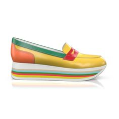 Multicolor Slip-on Loafers With Rubber Sole, Multicolor Low-top Slip-ons With Rubber Sole, Multicolor Slip-on Platform Sneakers, Multicolor Loafers With Rubber Sole And Round Toe, Yellow Round Toe Moccasins With Rubber Sole, Yellow Moccasins With Rubber Sole And Round Toe, Yellow Slip-on Moccasins With Rubber Sole, Multicolor Slip-on Leather Loafers, Multicolor Leather Slip-on Loafers