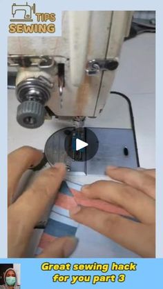 the video shows how to use a sewing machine